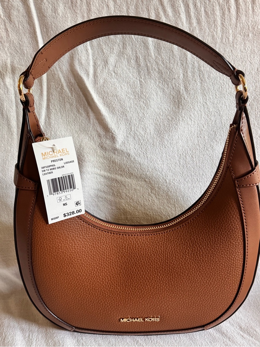 Michael Kors Brown Pebbled Leather Shoulder Hobo